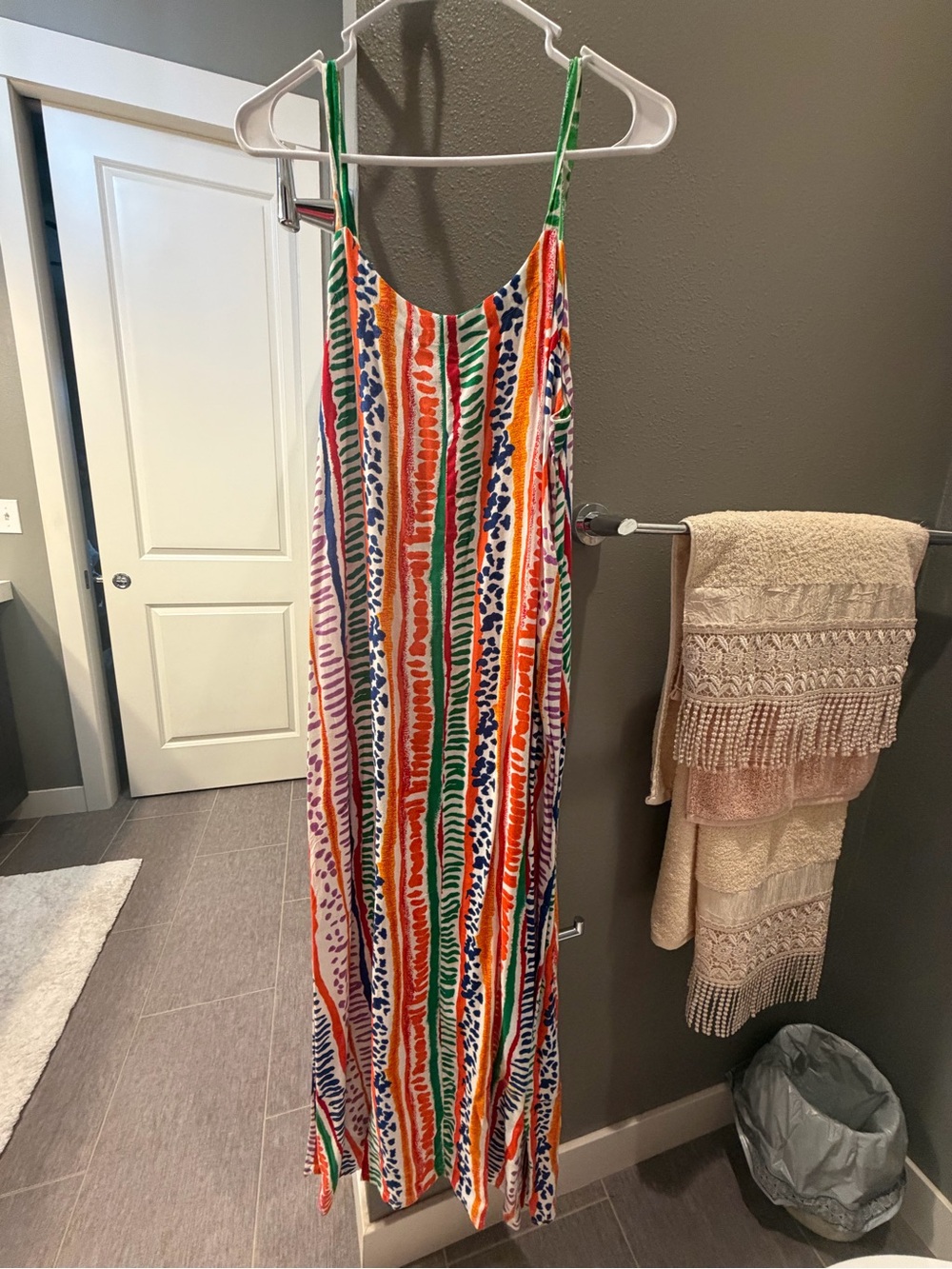Women's Multicolor Striped Maxi Dress - Vibrant Summer Print